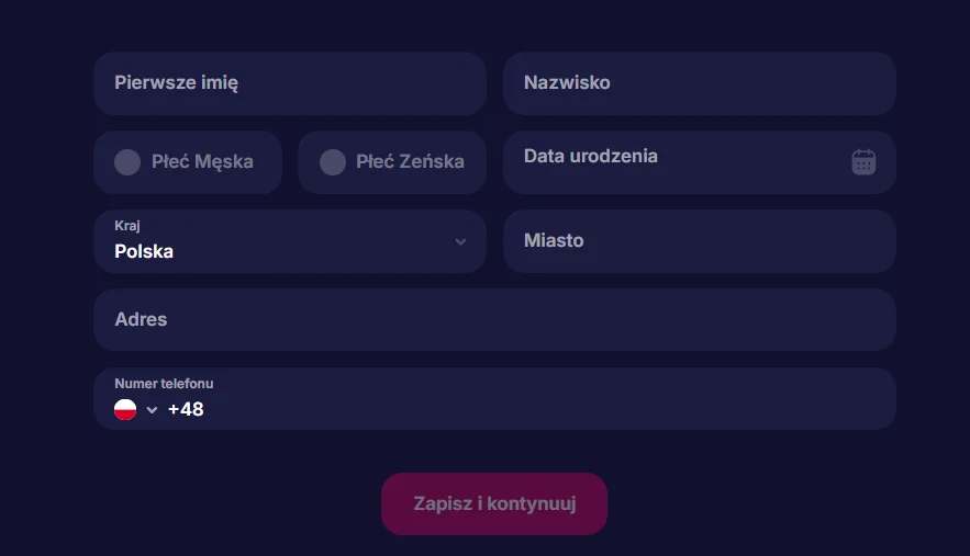 NV Casino - uzupełnienie danych dla KYC